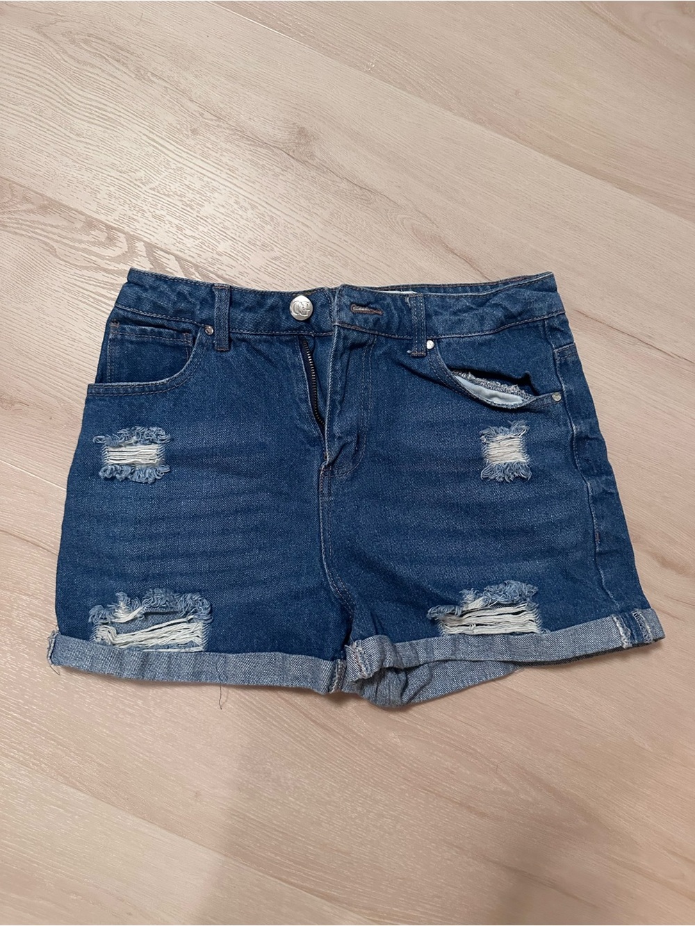 Distressed Jean shorts